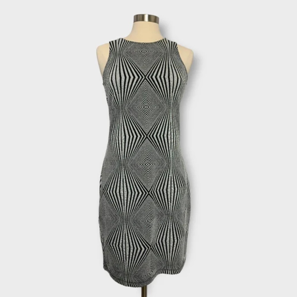 Philosophy Size M Silver Metallic Stretchy Bodycon Dress